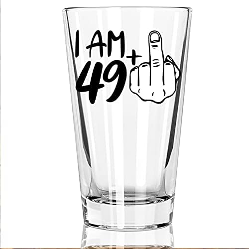Kızarmış Masallar, Ben 49+ Doğum Günü Orta Parmak 16 oz Bira Bardağı ABD'de Üretildi