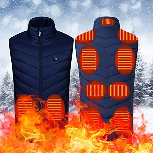 Erkek açık aktif renk blok yıkanabilir ceket ceket ısıtmalı sıcak fermuar standı yaka yelek cepler ile