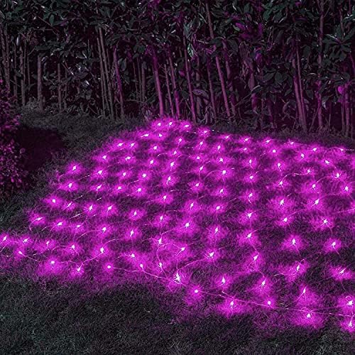 FOVKP-Net ışıkları renkli örgü ışıkları, 8 modları dekoratif ışıklar çalılar ağacı tavan kapalı açık, 880 LED 19.7 ft x 13ft