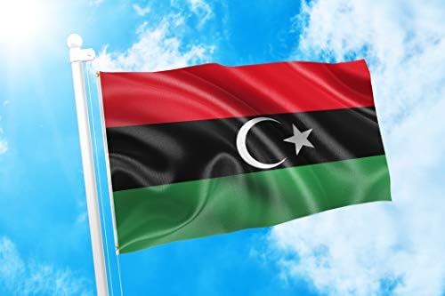 DMSE Libya Bayrağı 3X5Ft Ayak %100 Polyester 100D Bayrağı