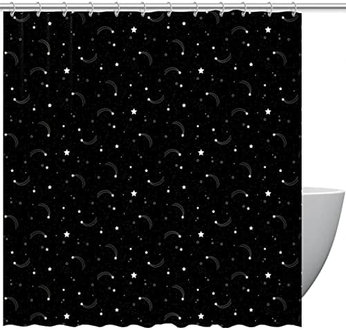 Duş Perdesi Liner Seti ile 12 Yüzükler Küvet için Ağır Ev Dekoratif Duş Perdesi 72x72 İnç Doodle Galaxy Desen