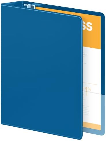 Ekstra Dayanıklı Menteşeli Wilson Jones Ağır Hizmet Tipi Yuvarlak Halka Bağlayıcı, 3 İnç, PC Mavisi (W364-49-7462)