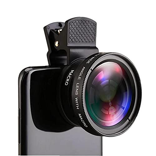 Cep Telefonu Lensler Telefon Lens Kiti Süper Geniş Açı Lens Makro HD Lens ile 37mm Telefon Adaptörü Klip Gümüş