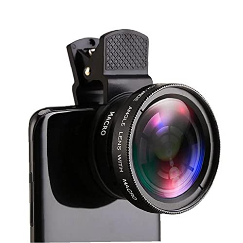 Cep Telefonu Lensler Telefon Lens Kiti Süper Geniş Açı Lens Makro HD Lens ile 37mm Telefon Adaptörü Klip Altın