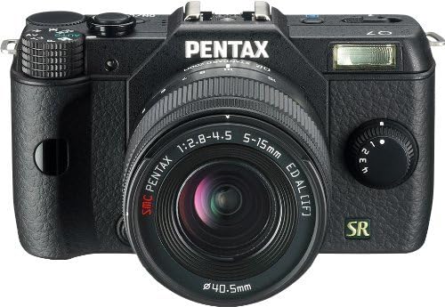 Pentax Q7 02 zoom kiti siyah Aynasız Dijital Fotoğraf Makinesi 12.4 MP Aynasız Dijital Fotoğraf Makinesi 3 inç LCD ve5-15mm (Siyah)