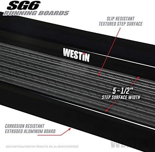 Westin Siyah SG6 Koşu Panoları Siyah Alüminyum Koşu Tahtası 79 inç