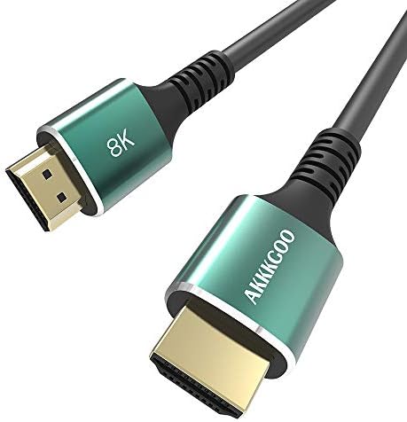 AKKKGOO 8 K HDMI Kablosu 10ft HDMI 2.1 Kablo Gerçek 8 K, yüksek Hızlı 48 Gbps 8 K (7680x4320)@60Hz, 4K@120Hz, HDCP 2.2, 4:4:4