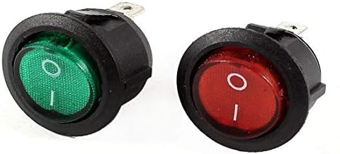 Yenı Lon0167 2 Adet Kırmızı Yeşıl Göstergesı SPST Rocker Anahtarı AC 250V6A ıçın 125V10A(2 Stück Rot-Grün-Anzeıge SPST-Wıppschalter