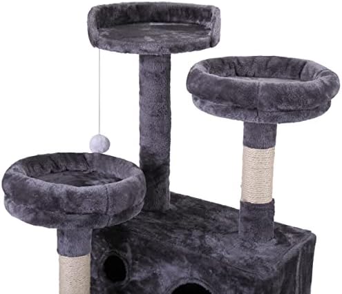 Kedi Ağacı, Çok Katmanlı Büyük Kedi Kulesi, Tırmalama Direği ve Tahta ile Kapalı Kedi Oyun Kulesi, Kedi tırmalama Tahtası ile