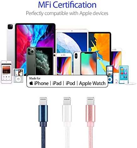 A-BST 3 Paket iphone şarj cihazı 3ft [MFi Sertifikalı] Naylon Örgülü şarj kablosu şarj Kablosu USB kablosu ile Uyumlu iPhone