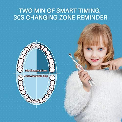 Leyoung Çocuklar Elektrikli Diş Fırçası, Titreşimli Diş Fırçası için Çocuk Erkek ve Kız Yaş 3-13, 4 Fırça Başkanları ile Akıllı