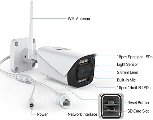 Mifty 8Mp 4 K IP Kamera WiFi Ev CCTV Güvenlik Gözetim Açık Ses Video Sd Kart Yuvası Kameralar Sistemi ıçin (Sensör Boyutu: 4