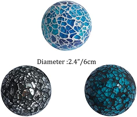 6 Parça Dekoratif Cam Topları 2.4 Mozaik Küre Küçük Dekoratif Küreler Centerpiece Topları için Kaseler, Vazolar, Yemek Masası