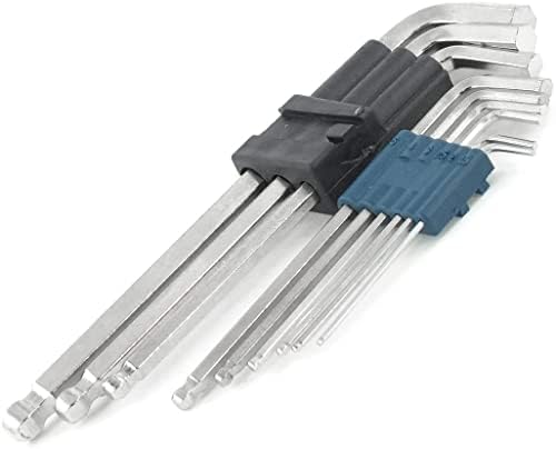 EuısdanAA 9-n-1 Metal Altıgen Anahtarlık Anahtarları Somun Anahtarları Aracı, Gümüş Ton (9-n-1 Llave hexagonal de metal Llaves