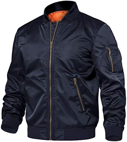 TACVASEN erkek Ceketleri-Rüzgar Geçirmez Bombacı Ceket Tam Zip Kış Sıcak Yastıklı Mont Dış Giyim