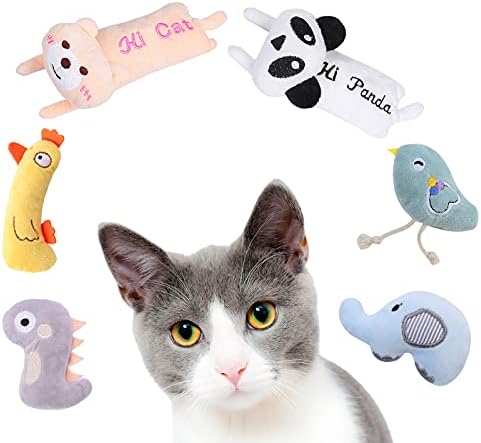 Y & E Catnip Oyuncaklar, Kapalı Kediler için 6 Adet Eğlenceli Kedi Oyuncak, Diş Çıkarma Çiğneme için İnteraktif Yavru Peluş Çiğnemek