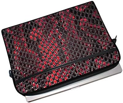 ALAZA Kırmızı Siyah Yılan Cilt Baskı Laptop Case Çanta Kol Taşınabilir Crossbody Messenger Evrak Cabrio w / Kayış Cep MacBook