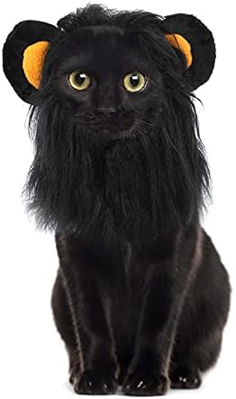 Molain Köpek Kedi Peruk, Pet Kostümleri için Köpek Cosplay Kostüm Siyah Aslan Mane Peruk Köpekler Kediler için Noel Cadılar Bayramı