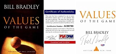 Bill Bradley İmzalı-PSA/DNA Orijinalliği ile Oyunun Ciltli Kitabının İmzalı Değerleri-New York Knicks-Senatör-NBA İmzalı Çeşitli