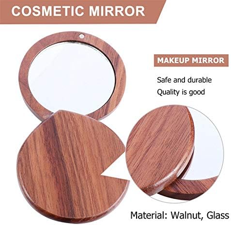JİYANANDPHZJ el aynası 1 adet Ahşap Kozmetik Ayna cep aynası Taşınabilir Ayna Kızlar Bayanlar için