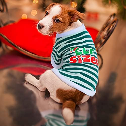 2 Parça Noel Köpek Gömlek Sevimli Köpek Giyim Baskılı Köpek Gömlek Pet T-Shirt için Küçük Pet Köpek ve Kedi Giyim Noel Yeni Yıl