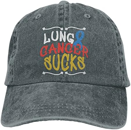 Akciğer Kanseri Berbat Unisex Yıkanmış Sıkıntılı Pamuk beyzbol şapkası Klasik Retro kamyon şoförü şapkası Açık Ayarlanabilir