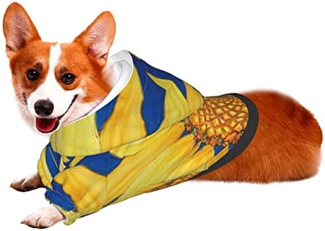 UIZTFUVCO Ayçiçeği Yağlıboya Köpek Giysileri, Moda Köpek Hoodie, Küçük Köpekler için Kapüşonlu Köpek Sweatshirt