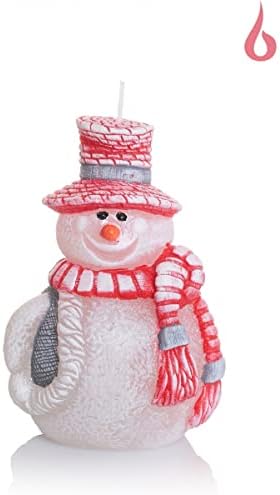 AM Dekor Şapkalı Kardan Adam Mum Premium El İşi Tatil Dekorasyonu (Kırmızı)