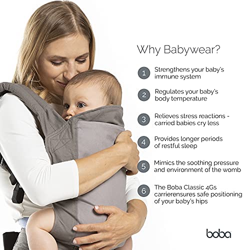 Boba Baby Carrier Classic 4GS - Sırt Çantası veya Ön Paket 7 lb Bebekler ve Küçük Çocuklar için 45 pound'a kadar Bebek Askısı