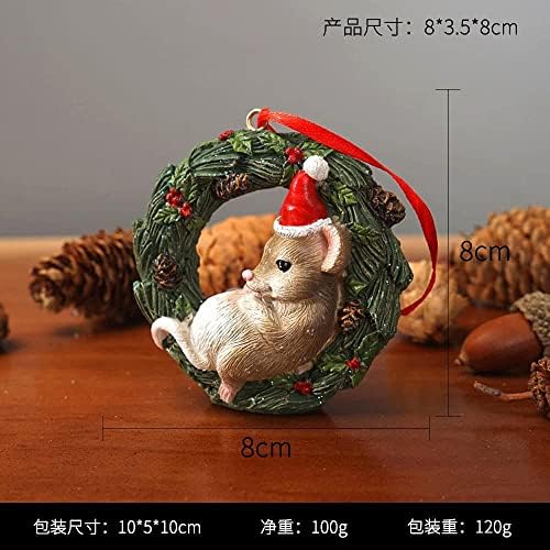 YOUFİNE Noel Mini Hayvan Çelenk asılı dekorlar Noel Ağacı Ev Ofis Odası Parti Dekorasyon ( Yeni Fare )