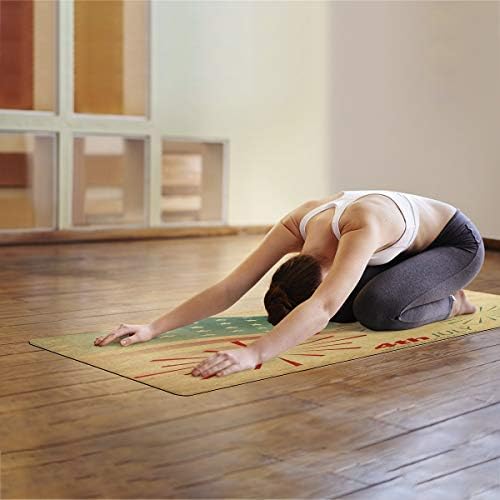 wanxınfu Yoga Mat, Kaymaz Çevre Dostu Egzersiz Matı Bağımsızlık Günü Havai Fişeklerini Kutluyor-Zemin Antrenmanı, Fitness ve