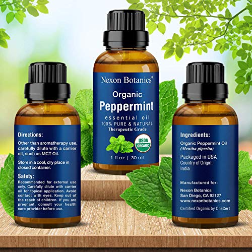 Nexon Botanics'ten Çay Ağacı ve Nane Yağları Paketi-Aromaterapi, Difüzörler, DIY Tarifleri için Mükemmel-Cilt ve Saç Bakımı Yararları