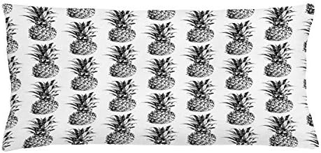 Ambesonne Ananas Atmak Yastık Minder Örtüsü, Elle Çizilmiş Tropikal Tema Vintage Tarzı Ananas Meyve Desen, Dekoratif Kare Accent