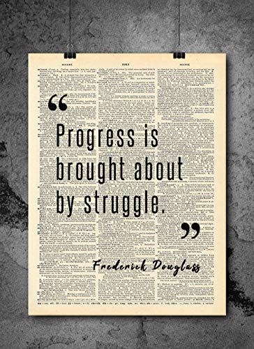 Frederick Douglass-İlerleme Mücadeleden Kaynaklanır-Vintage Alıntılar-Otantik Upcycled Sözlük Sanat Baskısı-Ev veya Ofis Dekoru-İlham