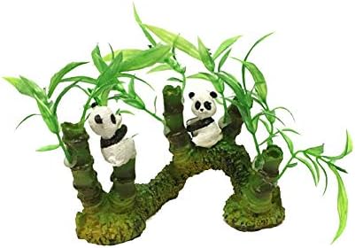 Akvaryum Dekor Balık Tankı Süsler Reçine Yapay Panda ve Bambu Görünüm Akvaryum Balık Tankı Malzemeleri Süslemeleri Peyzaj Sahne