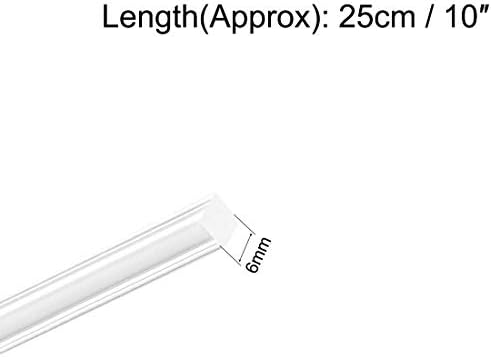 KFıdFran Akrilik Kare Çubuk, 6mm x 6mm x 10 inç Şeffaf Plastik Çubuk Katı PMMA Bar 3 adet (Akrilik-Quadratstab, 6mm x 6mm x 10