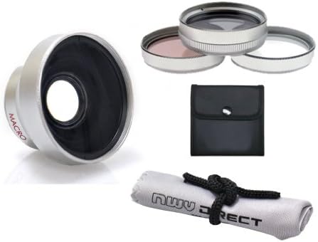 Sony Handycam DCR-SR45 Yüksek Çözünürlüklü 0.45 x Geniş Açı Lens w/Makro (37mm) + 3 Parça Lens Filtre Kiti ( 30mm) + Nwv Doğrudan