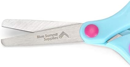 Blue Summit, Çocuk Makası, Rahat Kavramalı Öğrenci Makası, Okul ve Sınıflar için Toplu Güvenlik Makası, Turuncu, Mavi ve Pembe
