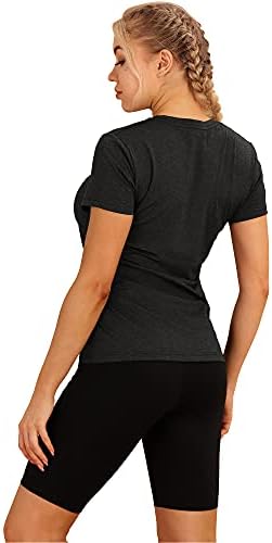 ıcyzone Egzersiz Koşu Tişörtleri Kadınlar için-Spor Atletik Yoga Üstleri Egzersiz Spor Gömlek (3'lü paket)