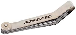 POWERTEC 80012 16 Bıçak Ofset Feeler Ölçer Seti / Çoklu Kullanım İçin kalınlık ölçer / Açıkça Kazınmış ve MM / Hassas Ölçüm Aracı