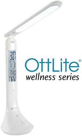 OttLite Seyahat Şarj Edilebilir LED Görev Lambası-Arkadan Aydınlatmalı Takvim Ekranı, Katlanabilir, Dokunmatik Aktif Kontroller,