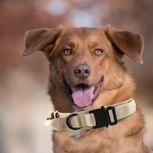 Taktik Köpek Tasması Askeri Köpek Tasması ve Tasma Seti Taktik Ayarlanabilir Naylon Köpek Tasması Saplı Bungee Tasma Ayarlanabilir,