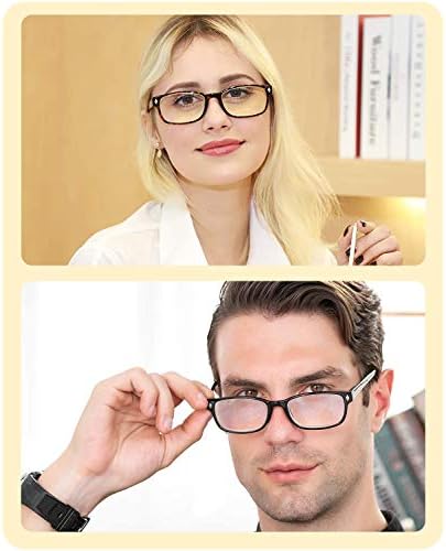 Okuma gözlükleri 2 Paket Erkekler / Kadınlar bayanlar mavi ışık engelleme bilgisayar okuyucular gözlük (Kaplumbağa ve Siyah)