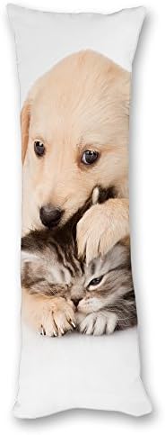 AİLOVYO Köpek ve Kedi Ipeksi Yumuşak Saten Gebelik Vücut Yastık Kapak Yastık Kılıfı, 20 x 54
