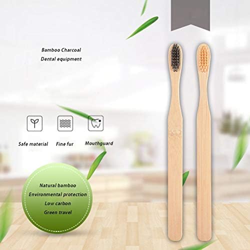 YİNLİNG Diş Fırçası, Yumuşak Kıllı Parçalanabilir Doğal Çevre Dostu Bambu Diş Fırçası, Yetişkinler için 10 Aile Paketi