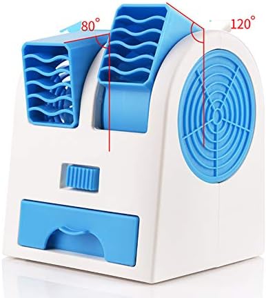 Mini Küçük Fan Çift Bağlantı Soğutma Fanı Taşınabilir Masaüstü Çift Bladeless Klima USB Mini Yapraksız Fan Mavi Ev Aksesuarları