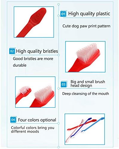 DSstyles 1 adet Pet Diş Fırçası,Evrensel Çift Uçlu Diş Fırçası Naylon Kıllar Fırça Pet Köpekler için Ağız Bakımı