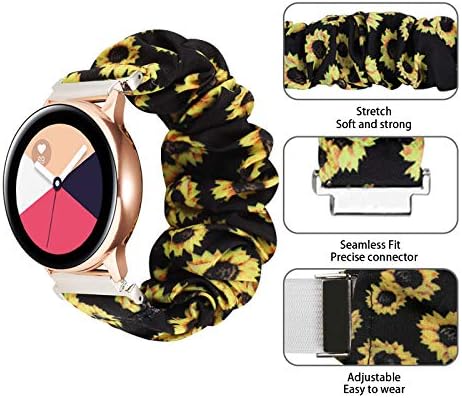 Seltureone için Uyumlu Samsung Galaxy İzle Aktif, 20mm Scrunchie Band, Ayarlanabilir Yedek Bileklik Desen Sevimli Band Sapanlar