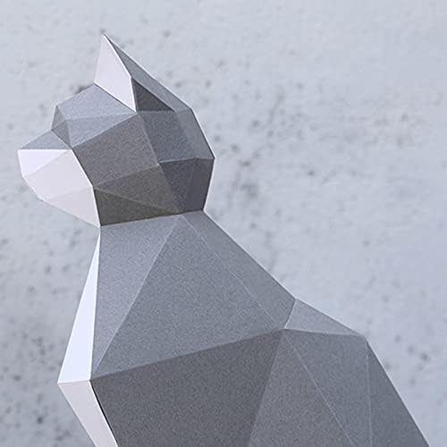 WLL-DP 3D Kedi Modelleme Kağıt Heykel Geometrik Ev Dekorasyon Süsler El Yapımı Oyun kendi başına yap kağıdı Modeli Kağıt Kupa