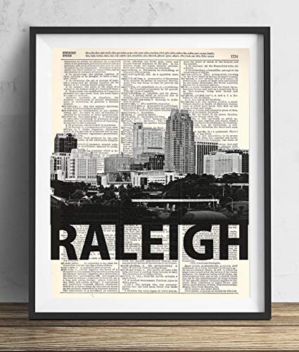 Raleigh Skyline İle Kalın Adı Sözlük Sanat Baskı 8x10